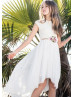 Ivory Flower Girl Dress With Flower Sash